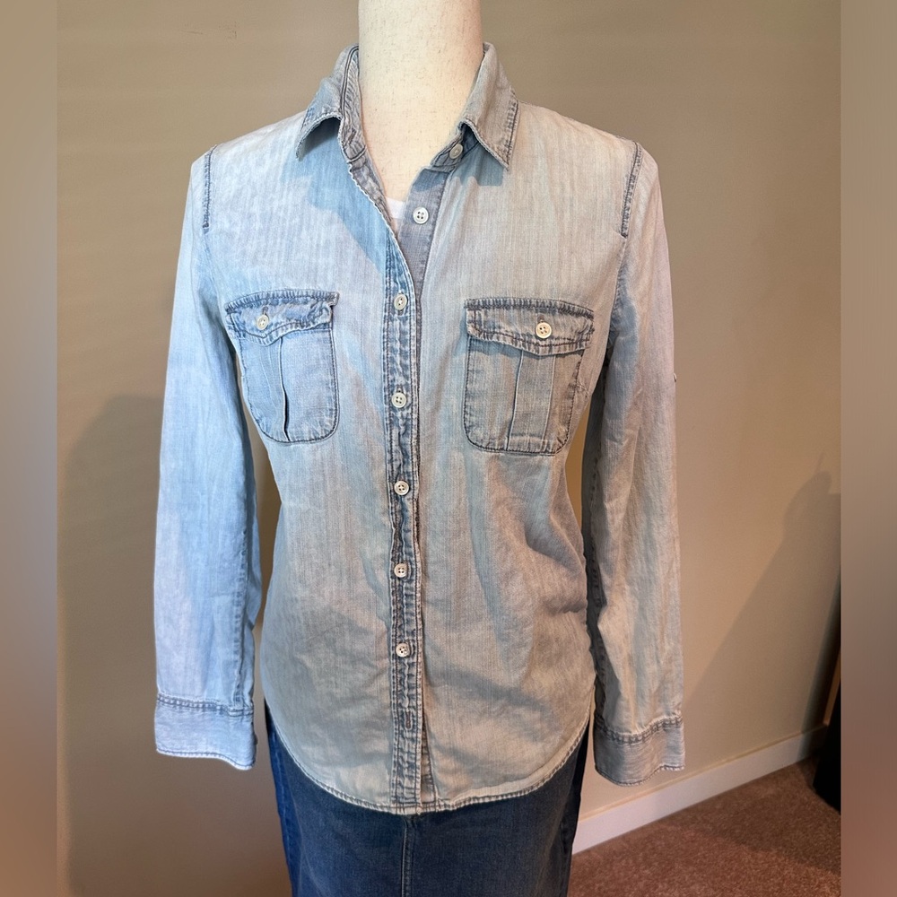 J.Crew Chambray Button Down Collared Shirt